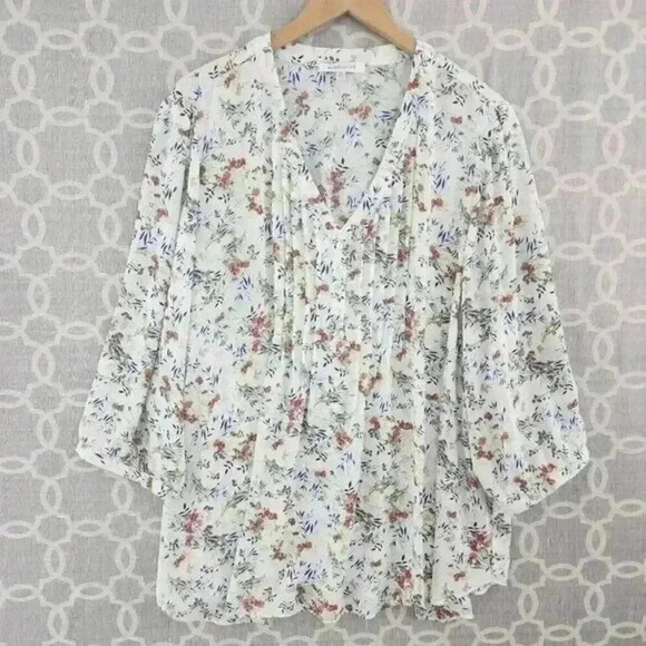 New without tag Rose + Olivia Floral Chiffon Blouse 3XL - Picture 1 of 8